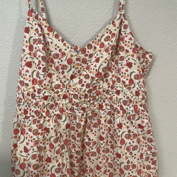 Old Navy Cream with Red Floral Midi Sundress with Pockets – Size Large - Picture 2 of 8